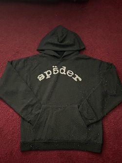 Black Rhinestone Spider Hoodie