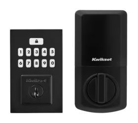 Kwikset SmartCode 260 Contemporary Matte Black Keypad Single Cylinder Electronic Deadbolt Featuring SmartKey Security @SMC-006