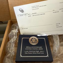 250th Anniversary United States Army American Eagle One Ounce Silver