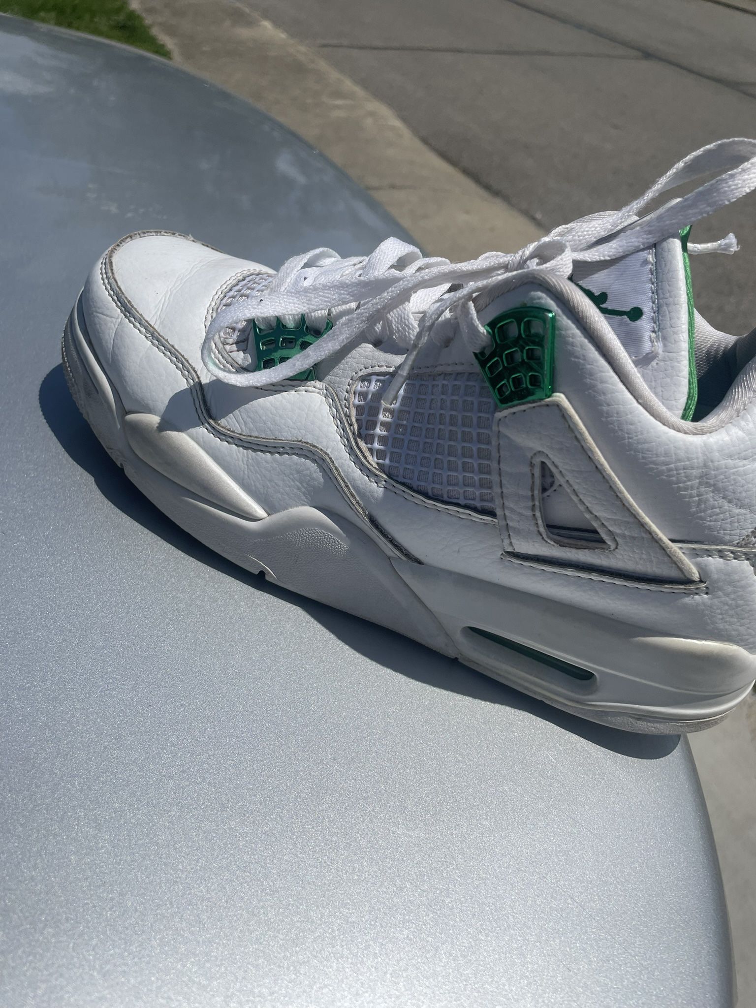 Green And White Jordan 4s