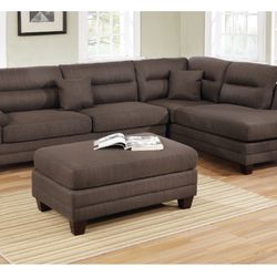 Brown Sectional Sofa With Ottoman 