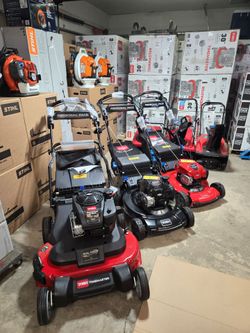 Brand new Toro Lawnmowers with factory warranty registration . Free Assembly available