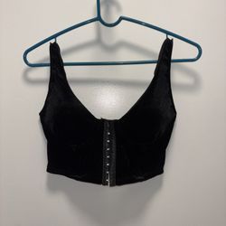 Black Velvet Corset Top- Size Large