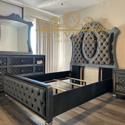 Bedroom Set , Bed ,nightstand, Dresser , Mirror New