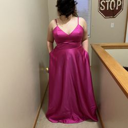 David’s Bridal Prom Dress, Pink/ Magenta, Size 16