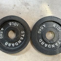 Pair Of 10lb Olympic Weight Plates 
