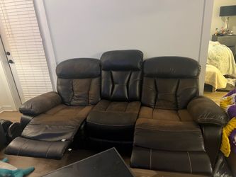 Dark Brown Leather Couch