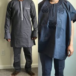 Couple danski and Bazin material clothes