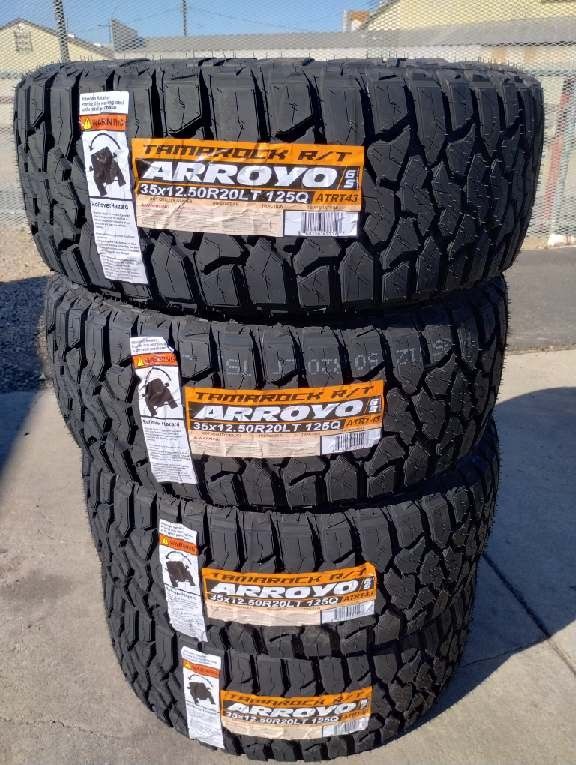 Tires New LT 35x12.50R20 RT Arroyo Tamarock RT $850×4 Install Mount And Balance