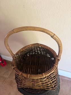 Vintage wicker and bamboo basket