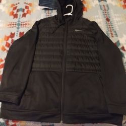 XXL Nike Full-length zipper padded Jacket 'Black