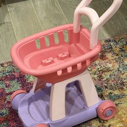 Pink Play Grocery Cart
