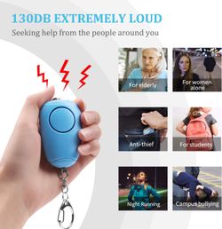 Safe Personal Alarm Safety Siren Keychain + Led Light Emergency sound Security Kids Elderly Women