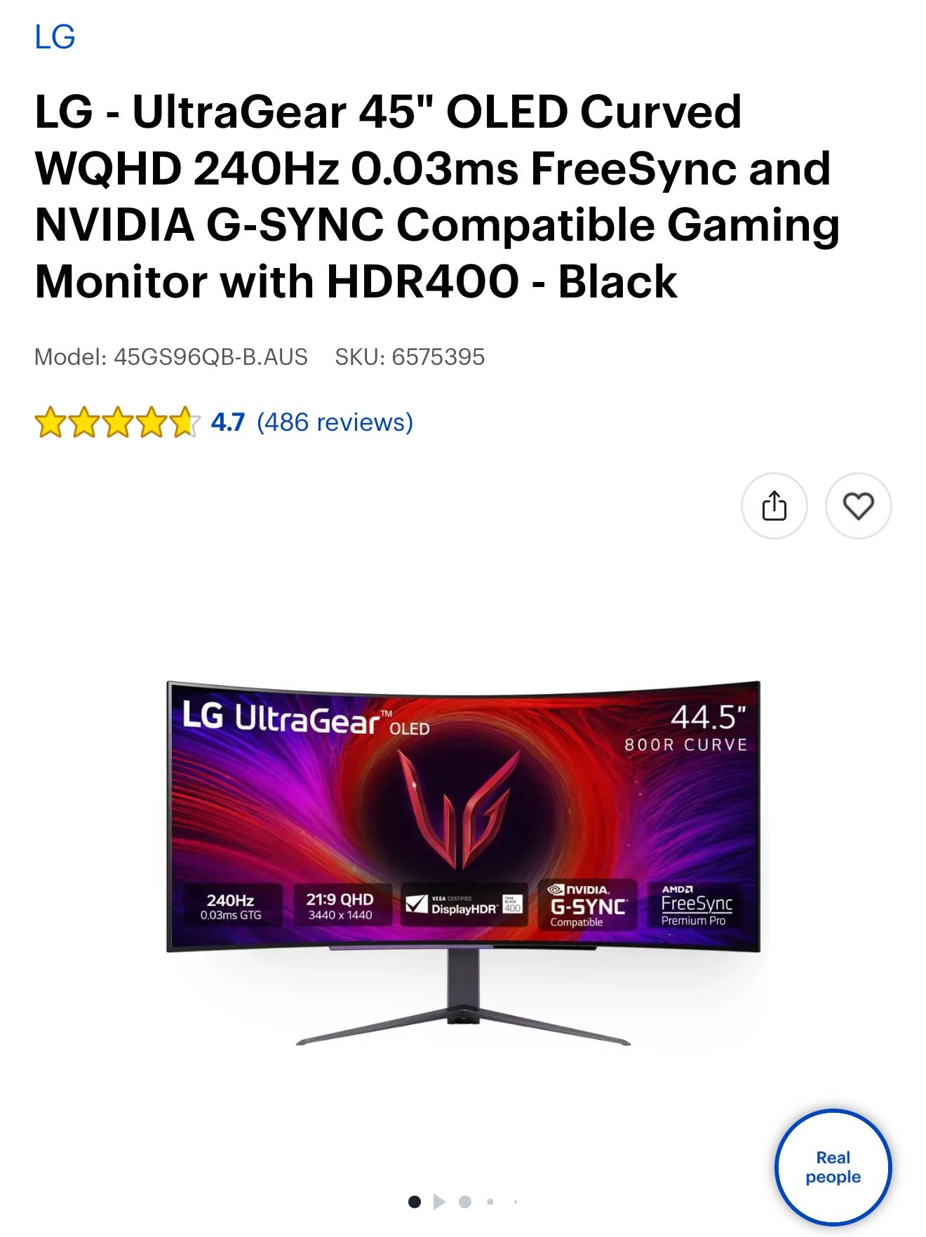 LG Ultra gear Oled 45 Inch 240hz Wide
