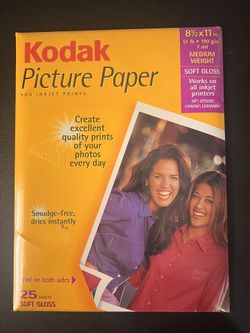 Kodak Picture Photo Paper (8 1/2" x 11", Soft Gloss, 25 Printer Sheets) NEW