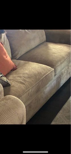 Brown  Corduroy Fabric Sofa+Love seat