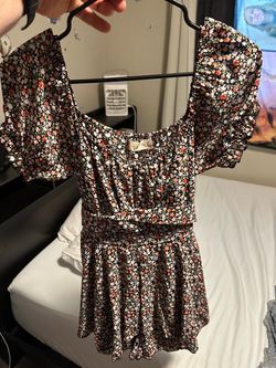 Floral Mini Dress with Puff Sleeves