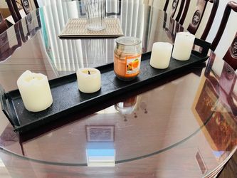 Long cast-iron Candle Handel with those candles
