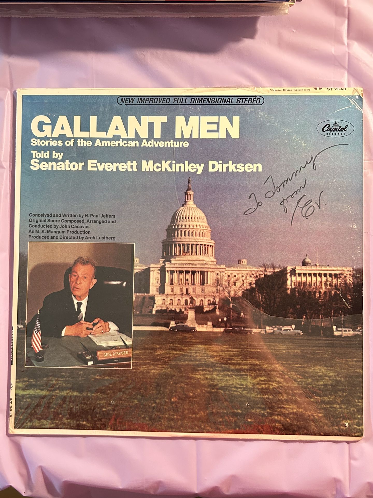 Record - Gallant Men told and Signed by Senator Dirksen