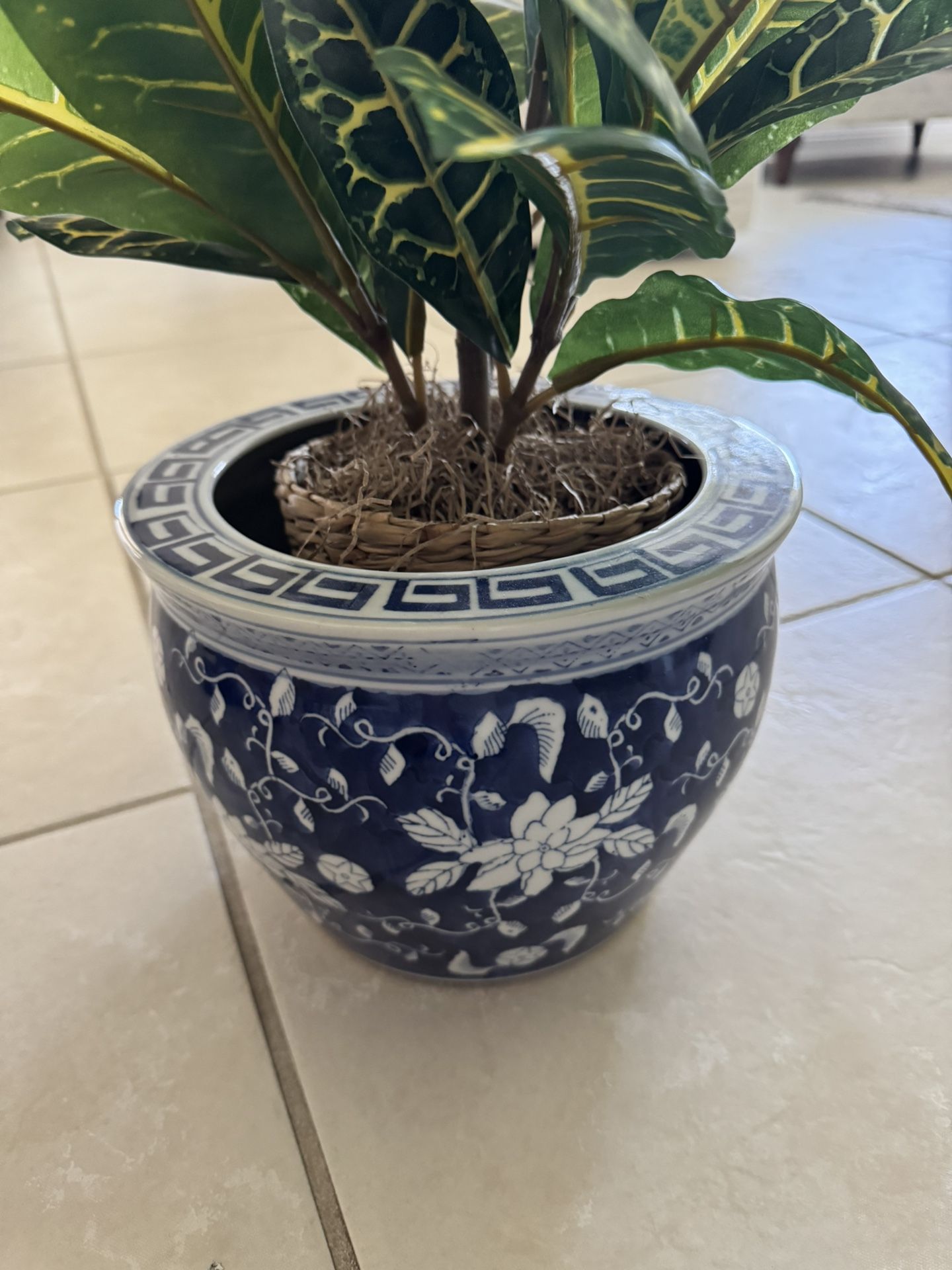 Pot With Fake Plants