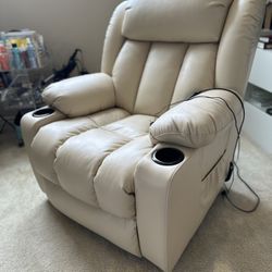 Power Lift Recliner Chair for Elderly & Seniors, Breathable Leather Electric Recliner with Vibration Massage & Lumbar Heating, Silent Motor w/USB/Cup 