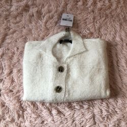 Women’s Plus Size Fuzzy Knit Cardigan Sweater