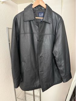 Men’s Gap Black Leather Jacket Size Medium