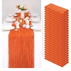 Burnt Orange 10’ Table Runners/ Favor Basket