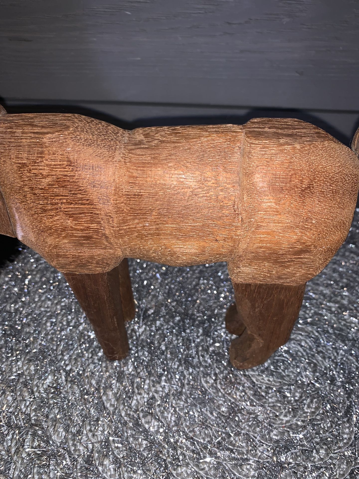 Hand- Carved Wooden Horse Statue