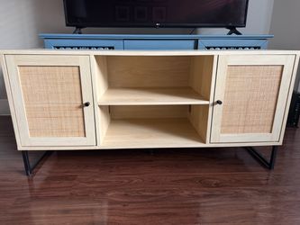 Rattan Door TV Stand Media Console