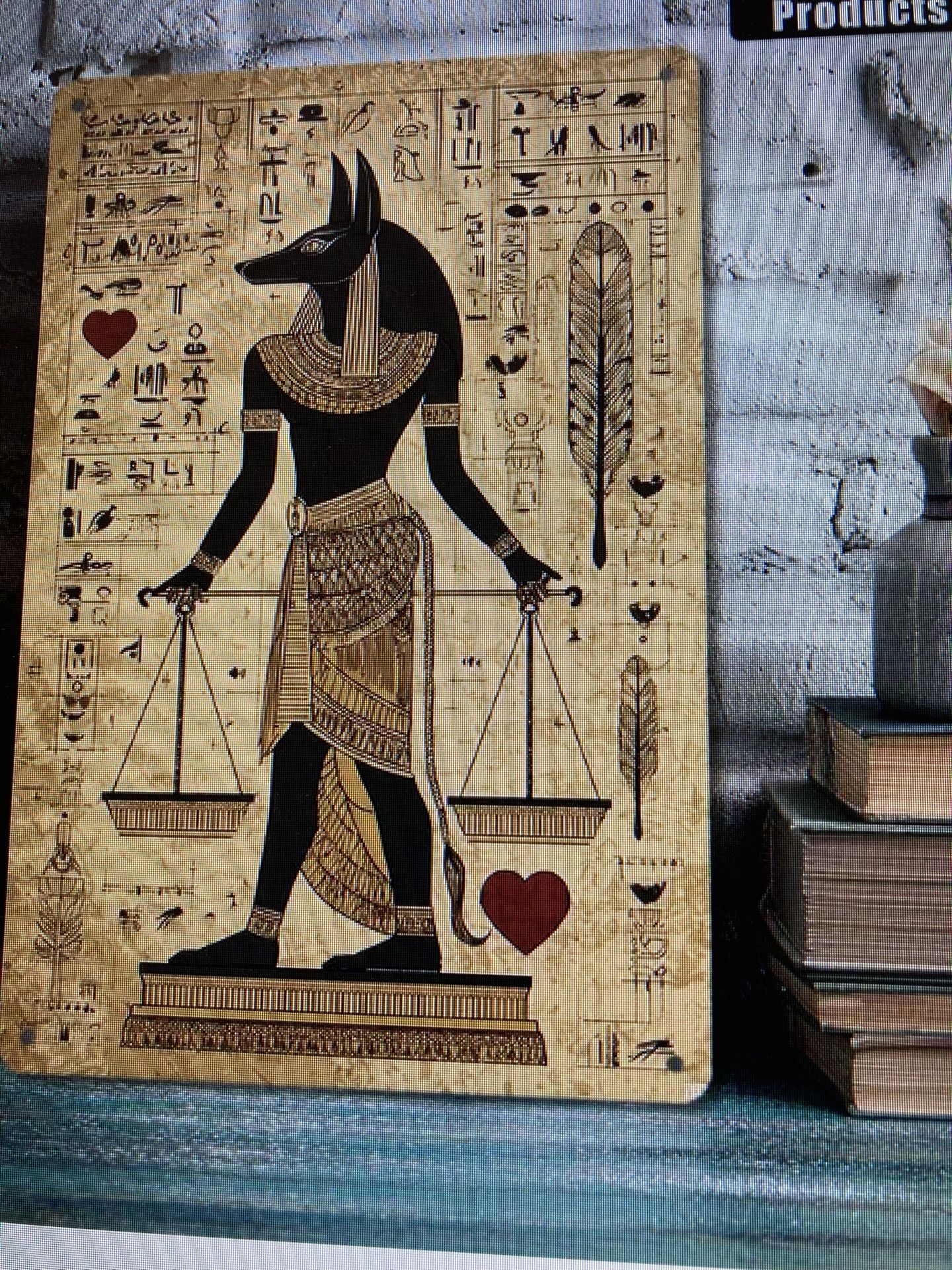 2D Flat Aluminum Sign. Egyptian God Anubis.