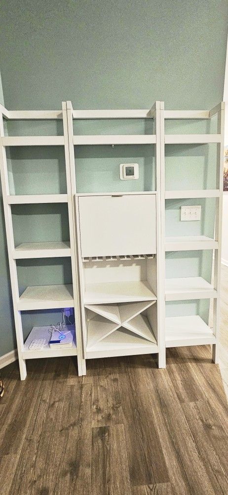 Crate & Barrel Sawyer Leaning Bar, Shelves, &Desk