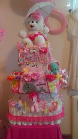 4 tier Baby Shower Diaper Cake