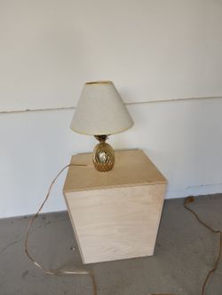 Brass Pineapple Table Lamp with Shade
