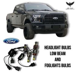 2015-2022 Ford F-150 Headlights Bulbs LED White 6K KIT Low Beam + Foglight 24000ms