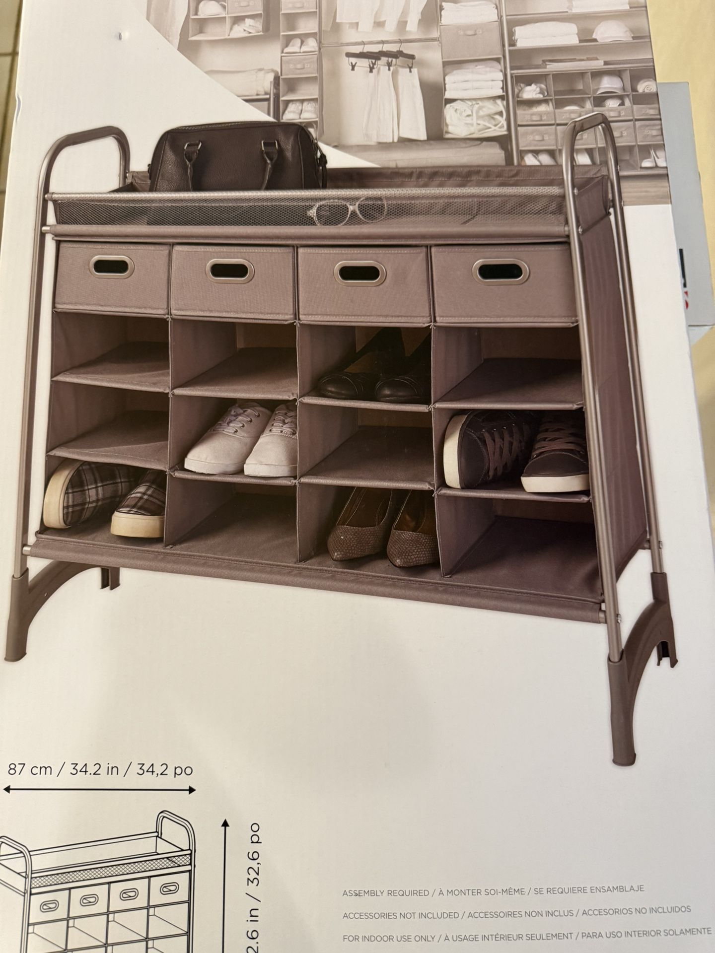 Neat Freak Organizer Shoe Rack With Four Drawers 16 Cubby Cubes New Factory Sealed Box