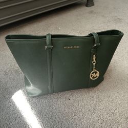 Michael Kors Jet Set Travel Medium Carryall Tote Racing Green