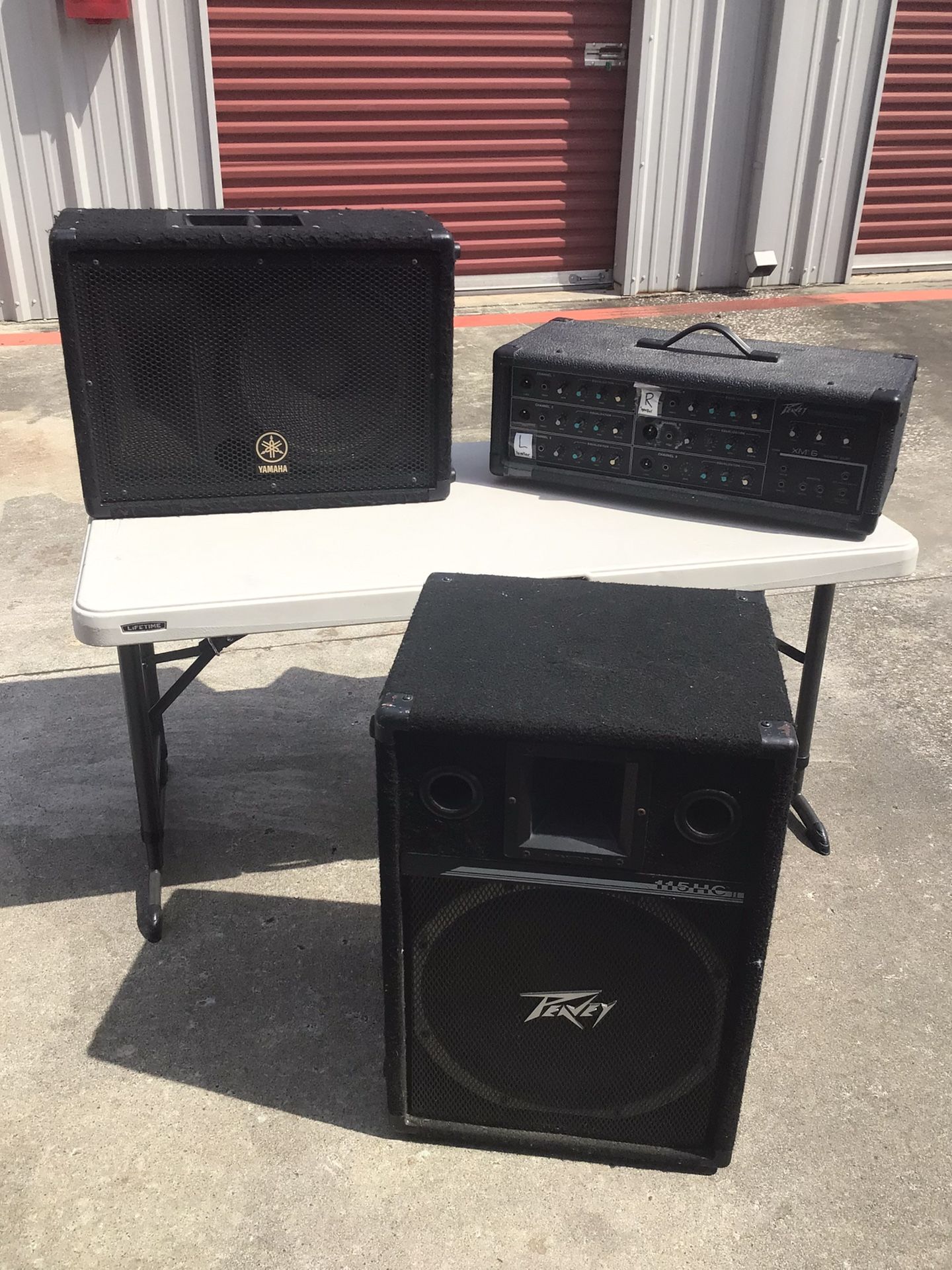 RETAIL OVER $300 Yamaha concert church temple outdoor 2 way tweeter subwoofer speaker system guitar bass band equipment peavey amplifier mixer