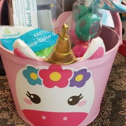 Unicorn Fabric Easter Basket Ping Pong 