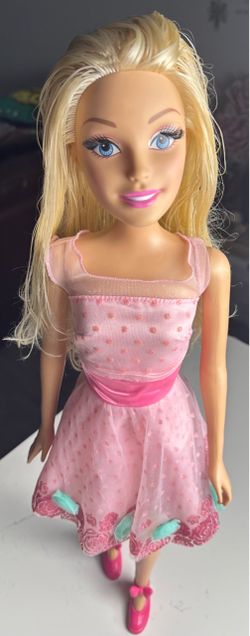 28" Barbie Best Fashion Friend Doll 2013 Mattel Soft Rubber Hands Pink Dress EUC
