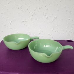 Fire-King Jadeite Skillet Saucepan Set of 2