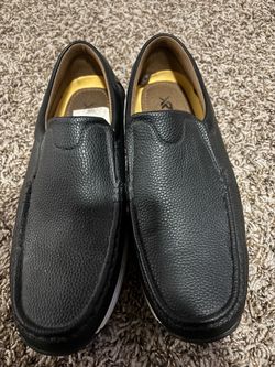 Black Leather Slip-On Loafers