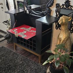 Stunning 🦓🖤Refurbished Crate& Barrel Bar Cabinet