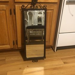 Antique Black Iron Mirror 