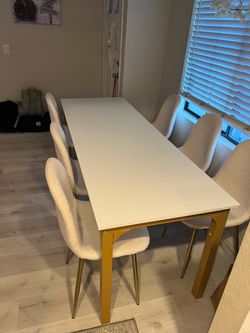 White table with Gold legs