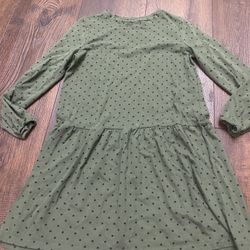 Girls Green Black polka Dot Dress Size 14.5-16.5 By Thereabouts #22