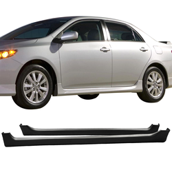 Fits 2009-2013 Toyota Corolla Sedan 4Dr OE Style Polypropylene Side Skirts PP
