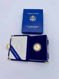 1/4 oz American Gold Eagle Proof Coin $10 Box & Case .999 Gold