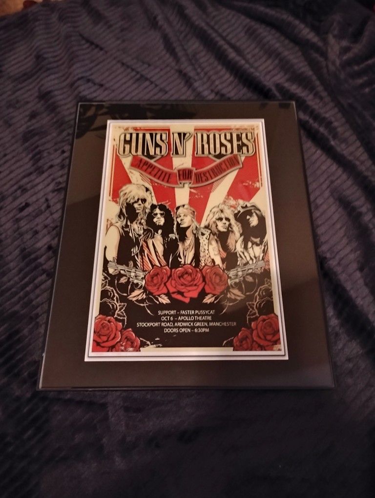 Rock Band Posters Framed GLASS NEW 11 inch x 14 inch