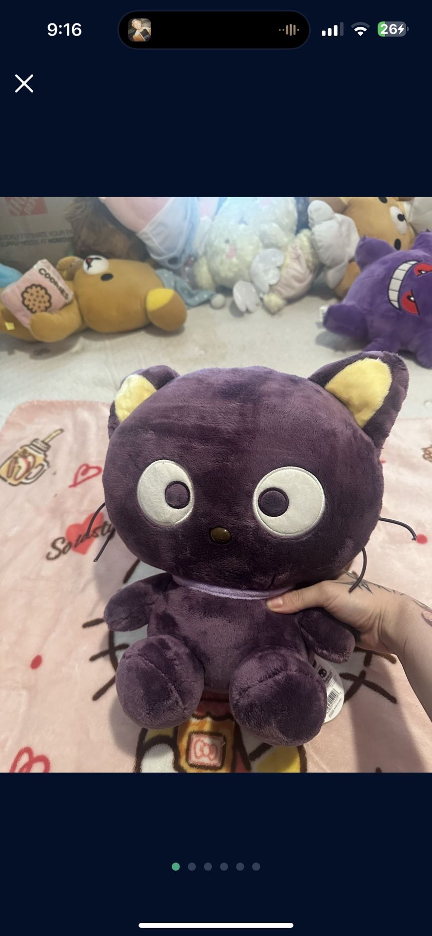 Purple chococat plushie